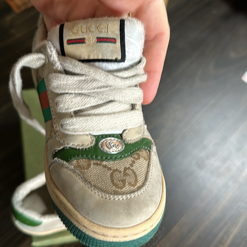 Gucci toddler screener sneakers shoes - Picture 3 of 10
